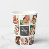 Modernes Family Collage Foto & Personalisierte Ges Pappbecher (Rückseite)