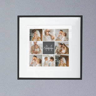 Modernes Family Collage Foto & Personalisierte Ges Poster
