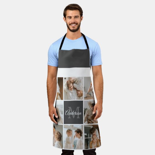 Modernes Family Collage Foto & Personalisierte Ges Schürze (Getragen)