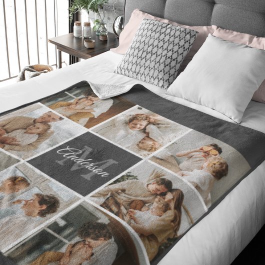 Modernes Family Collage Foto & Personalisierte Ges Sherpadecke