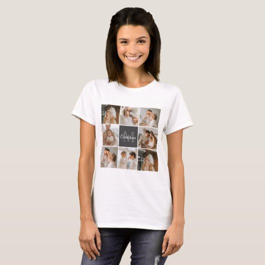 Modernes Family Collage Foto & Personalisierte Ges T-Shirt (Vorne ganz)