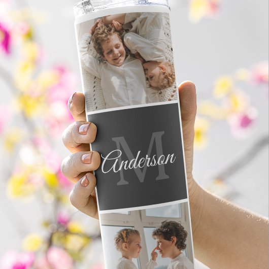 Modernes Family Collage Foto & Personalisierte Ges Thermosbecher
