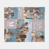 Modernes FAMILY-Collage Monogram Name 5 Fotos Fleecedecke (Vorderseite (Horizontal))