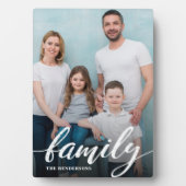 Modernes Family Script-Foto Fotoplatte (Vorderseite)