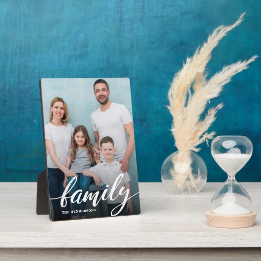 Modernes Family Script-Foto Fotoplatte (Seite)