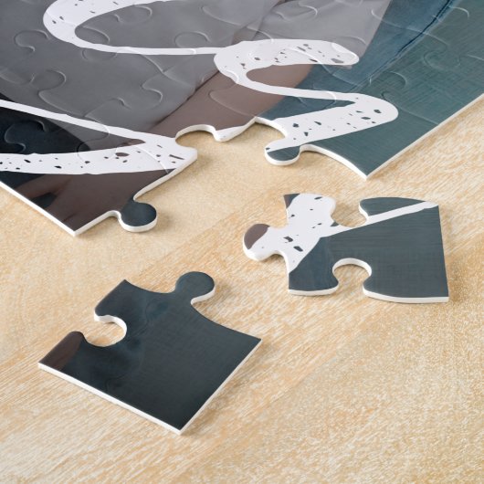 Modernes Family Script-Foto Puzzle (Seite)