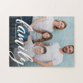 Modernes Family Script-Foto Puzzle (Horizontal)