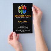 Modernes Farb-Logo Hausreinigungsdienst QR-Code Flyer (Handgriff)