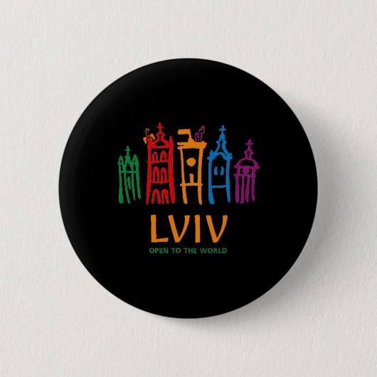 Modernes Farb-Logo von Lviv Button (Vorderseite)