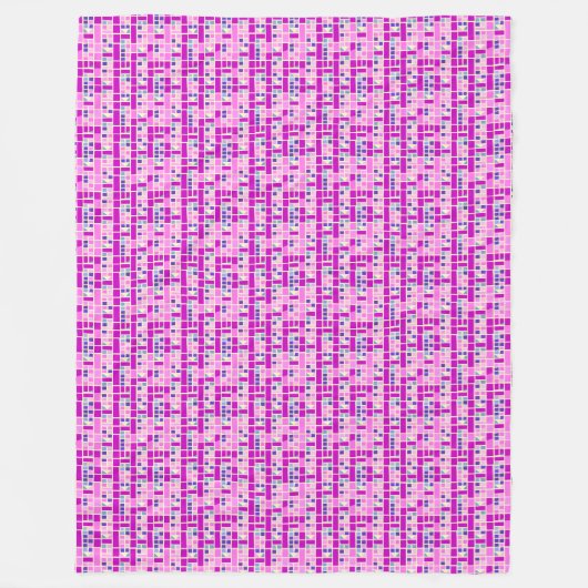 Modernes Farbblock Fleece Blanket - Mosaikgitter (Vorderseite)