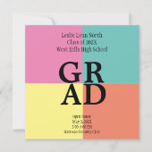 Modernes Farbblock GRAD Open House Einladung (Vorderseite)