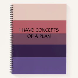 Modernes Farbblock Horizontal Streifen Blaues Mono Notizblock