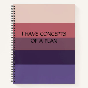 Modernes Farbblock Horizontal Streifen Blaues Mono Notizblock