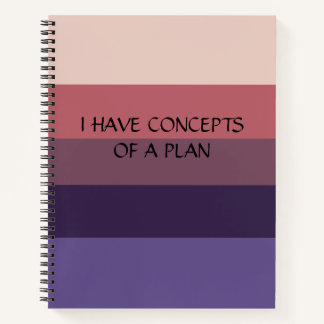 Modernes Farbblock Horizontal Streifen Blaues Mono Notizblock