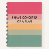 Modernes Farbblock Horizontales Streifen rosa Mono Notizblock (Vorderseite)