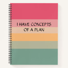 Modernes Farbblock Horizontales Streifen rosa Mono Notizblock