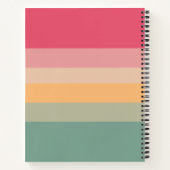 Modernes Farbblock Horizontales Streifen rosa Mono Notizblock (Rückseite)