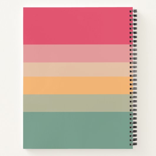 Modernes Farbblock Horizontales Streifen rosa Mono Notizblock (Rückseite)