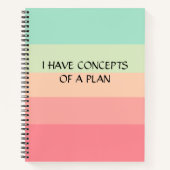 Modernes Farbblock Horizontales Streifen rosa Mono Notizblock (Vorderseite)