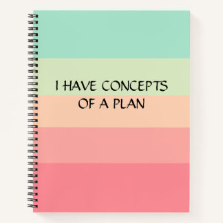 Modernes Farbblock Horizontales Streifen rosa Mono Notizblock