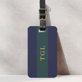 Modernes Farbblock - kundenspezifisches Monogramm- Gepäckanhänger