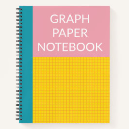 Modernes Farbblock Pink Gelb Aqua Graph Paper Notizblock
