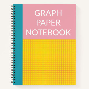 Modernes Farbblock Pink Gelb Aqua Graph Paper Notizblock
