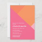 Modernes Farbblock Rosa Orangefarbenes Brautparty  Einladung (Vorderseite)
