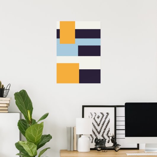 Modernes Farbblockierposter Poster (Heimbüro)