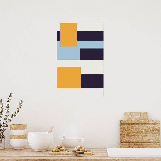 Modernes Farbblockierposter Poster (Küche)