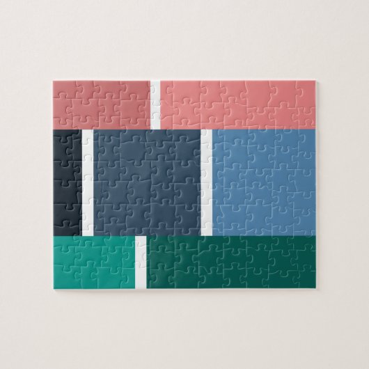 Modernes Farbblockmuster Puzzle (Horizontal)