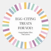 Modernes, farbenfroh einfaches Kids OsterGastgesch Runder Aufkleber (Vorderseite)