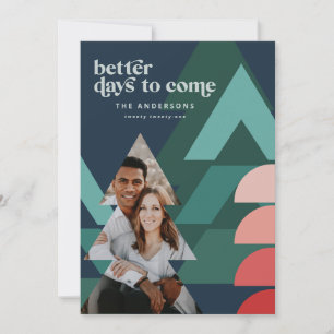 Modernes, farbenfroh geometrisch abstraktes Foto Feiertagskarte