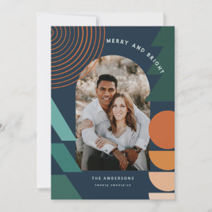 Modernes, farbenfroh geometrisch abstraktes Foto Feiertagskarte