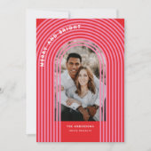 Modernes, farbenfroh geometrisch rotes abstraktes  feiertagskarte (Vorderseite)