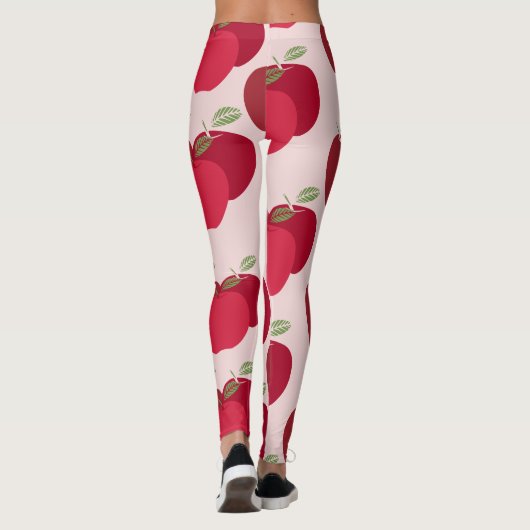 Modernes, farbenfroh gestaltetes Apple-Muster Leggings (Rückseite)