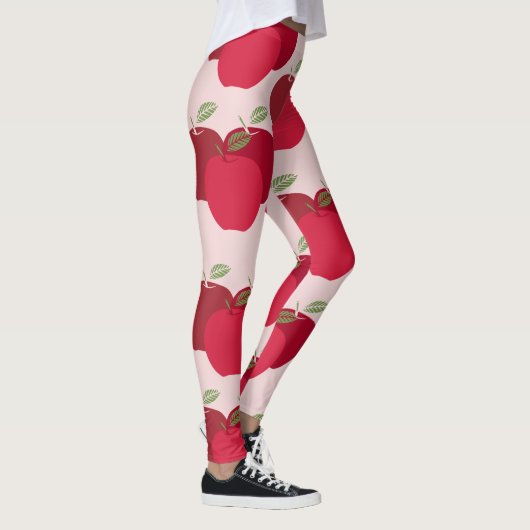 Modernes, farbenfroh gestaltetes Apple-Muster Leggings (Rechts)
