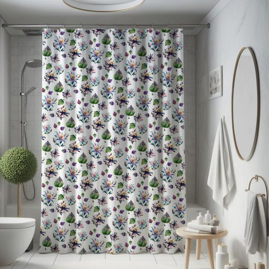 Modernes, farbenfroh gestanztes Blume-Muster Duschvorhang