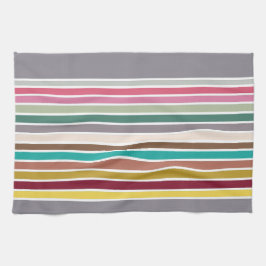 Modernes, farbenfroh gestreiftes Küchentuch