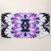 Modernes, farbenfroh glänzendes Fraktal Strandtuch (Vorderseite)