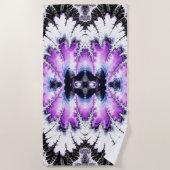 Modernes, farbenfroh glänzendes Fraktal Strandtuch (Vorderseite)