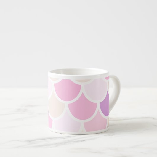 Modernes, farbenfroh rosa Mermaid-Muster Espressotasse (Vorderseite Rechts)