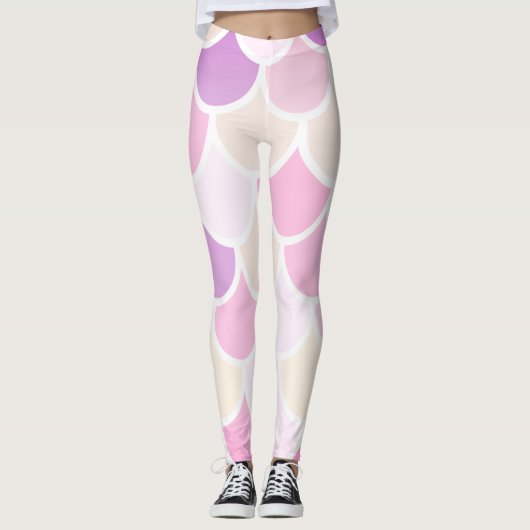 Modernes, farbenfroh rosa Mermaid-Muster Leggings (Vorderseite)