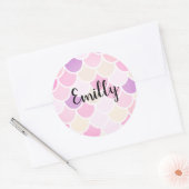 Modernes, farbenfroh rosa Mermaid-Muster Runder Aufkleber (Umschlag)