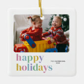 Modernes, farbenfrohe Ferien Trendy Foto Keramikornament (Vorderseite)