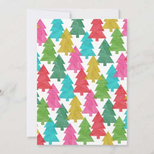 Modernes, farbenfrohe Jingle und Mingle Weihnachts Einladung (Rückseite)