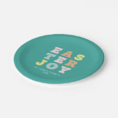 Modernes, farbenfrohe Ostern Pappteller (Schrägansicht)