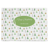 Modernes, farbenfrohe Pinienwald Große Geschenktüte (Vorderseite)