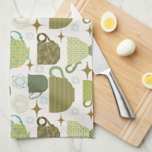 Modernes, farbenfrohe Teacup aus dem Mittelalter Geschirrtuch