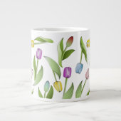 Modernes, farbenfrohe Tulip Blume Muster Jumbo-Tasse (Vorderseite)